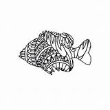 Mandala Fish Bluegill Coloring Animal sketch template