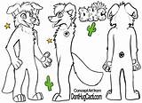 Furry Fursuit Collie Cacti Hug sketch template