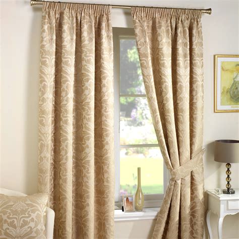 luxury jacquard curtains heavy weight fully lined pencil pleat damask curtain ebay