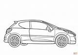 Peugeot Coloring 207 Rc Pages Car Printable Cars Print Super sketch template