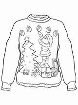Christmas Ugly Sweater Kersttrui Kerst Foute Coloring Kleurplaten Pages Sweaters Fun Kids Zo sketch template