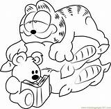 Garfield Sleeping Coloringpages101 sketch template