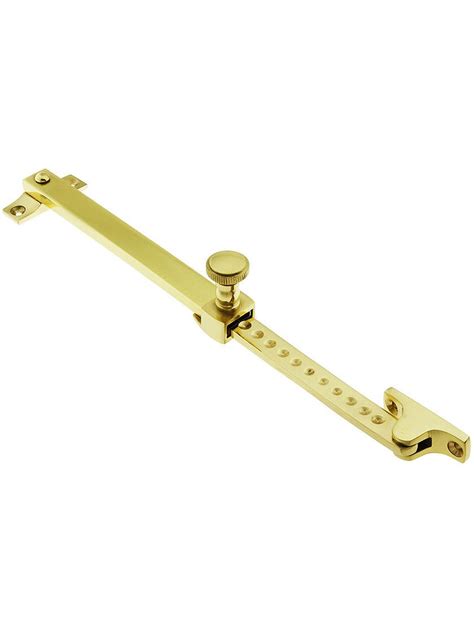 solid brass telescoping casement stay  locking adjustment knob house  antique