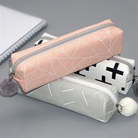 pcs concise solid color girls student pencil case school pencil cases  girl stationery
