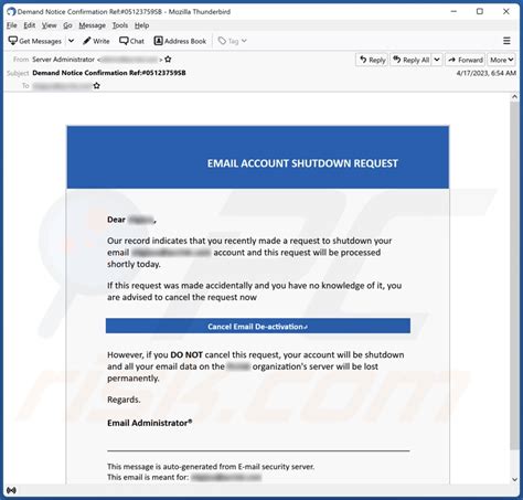 email account shutdown request email scam removal  recovery steps
