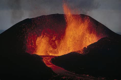 volcanic eruption spatter cone photograph  tui de roy
