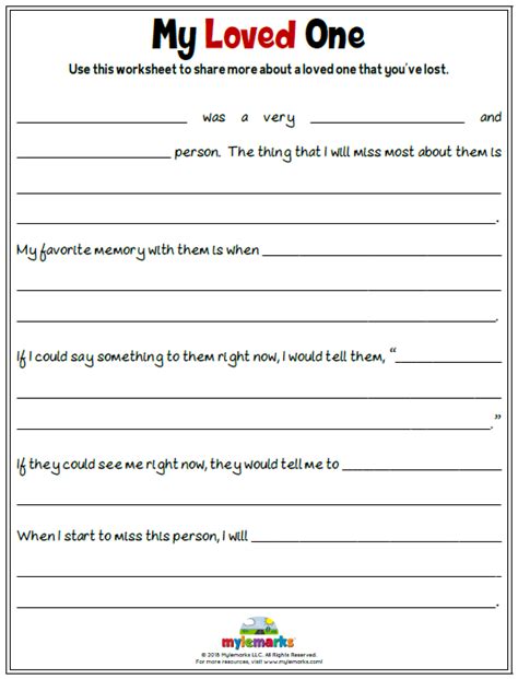 grief worksheets  adults  kidsworksheetfun