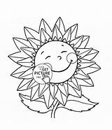 Coloring Flower Pages Sunflower Power Smiling Kids Cartoon Flowers Drawing Clipart Elvis Printable Presley Bud Getdrawings Pot Little Colouring Color sketch template