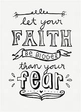 Faith Coloring Pages Fear Kids Bible Quotes Calligraphy Verse Christian Verses Scripture Lettering Cute Bigger Than Sheets Hand Hope Let sketch template