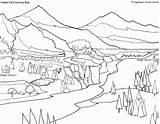 Yosemite Coloring Drawing Pages Slide Water National Park Getcolorings Printable Color Paintingvalley sketch template