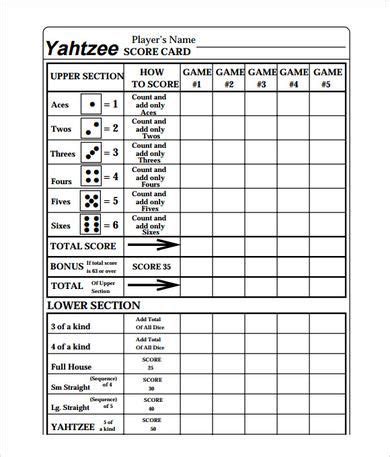 yahtzee score card printable sinrefarmamiento