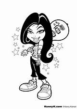 Coloring Rockstar Girl sketch template