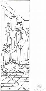 Verlamde Kleurplaat Heal Cripple Healed Genezen Lame Petrus Tempel Johannes Crafts Bijbelse sketch template
