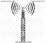 Telecommunications Signals Tower Illustration Royalty Clipart Lal Perera Vector 2021 sketch template