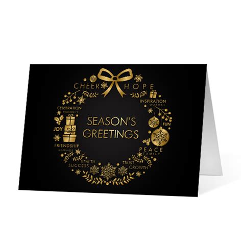 elegant wishes vivid  company holiday greeting card