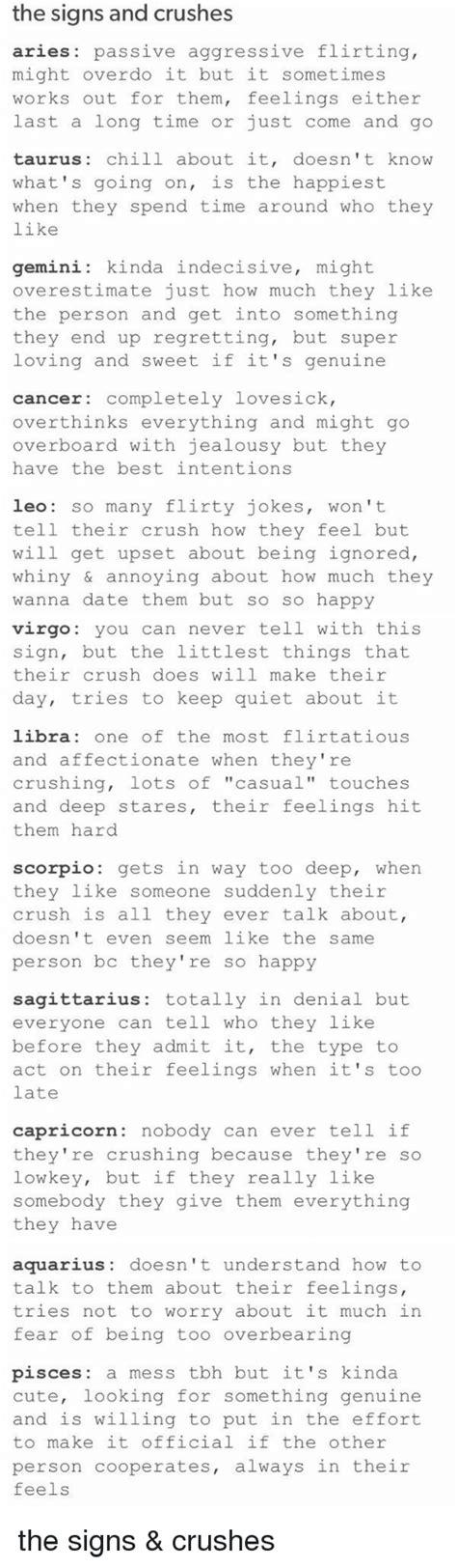 the signs and crushes aries passive aggressive flirting might overdo it