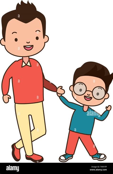 dad  son holding hands stock vector image art alamy