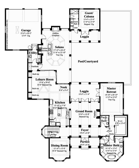 courtyard house plans  sater design collection images  pinterest courtyard