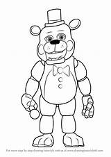 Freddy Nights Fazbear Coloring Fnaf Step Freddys Bear Drawingtutorials101 Tutorial sketch template