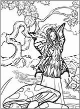 Coloring Pages Fairy Colouring Adult Printable Doverpublications Color Mystical Forest Dover Publications Fairies Book Fantasy Fae sketch template