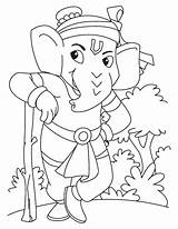 Ganesha Coloring Pages Lord Hanuman Ganesh Kids Sketch Standing Drawing Guard National Bala Sketches Color Getdrawings Rama Getcolorings Simple Last sketch template
