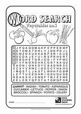 Word Search Vegetables Pages Coloring Cool Fruits Kids Print sketch template