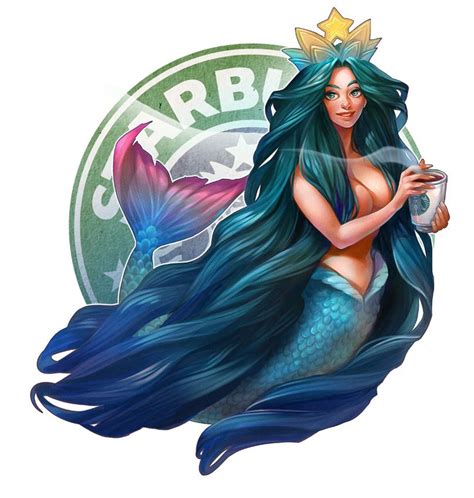kind of starbucks mermaid by marina mosolova quberon on tumblr