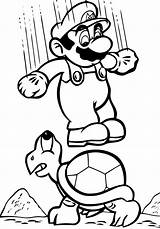 Mario Coloring Bros Kids Pages Easy Characters sketch template
