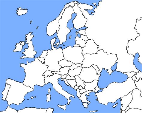 lege kaart van europa om het romanum imperium op te kunnen tekenen kaarten aardrijkskunde