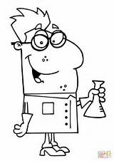 Chemist Coloring Scientist Pages Whacky Drawings Drawing Icon sketch template