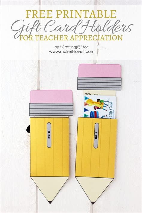 teacher appreciation gift card holders   love