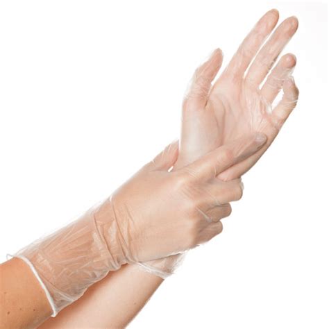vinyl handschuh einweghandschuh untersuchungshandschuhe puderfrei extra lange stulpe  cm