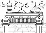 Masjid Mewarnai Nabawi Marimewarnai Terlengkap sketch template