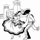 Folklorico Danza Drawing Dancer Ballet Folklorica Clipart Dibujo Coloring Pages Stencil Dance Mexican Mexico Baile Dancers Drawings Regional Danzas Folklor sketch template