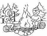 Camping Campfire sketch template
