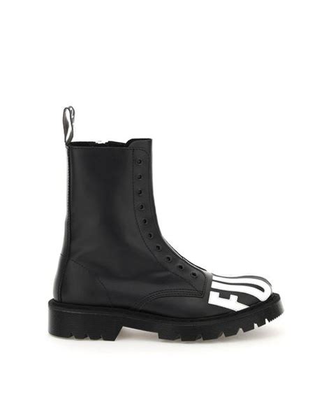 Vtmnts Leather Fuck Off Army Boots In Black For Men Save 20 Lyst