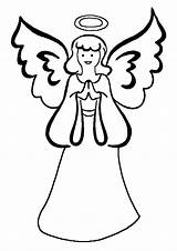 Angel Printable Coloring Pages Angels Simple Coloringme Christmas sketch template