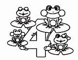 Frogs Coloring Printable Four Number Pages Comments Library Clipart Popular Coloringhome sketch template