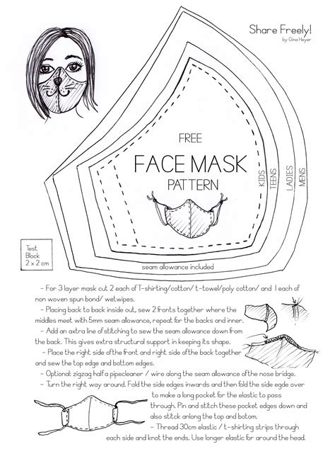 face mask pattern diyfacemasksewingpatternfreeeasy face