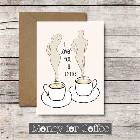 love   latte printable greeting card  coffee etsy