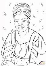 African Angelou Supercoloring sketch template