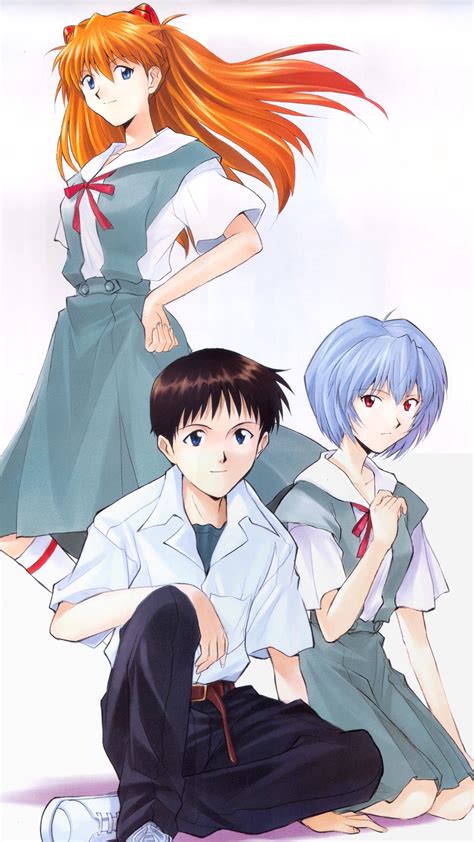 neon genesis evangelion asuka langley soryu misato katsuragi rei ayanami shinji ikari 1080x1920