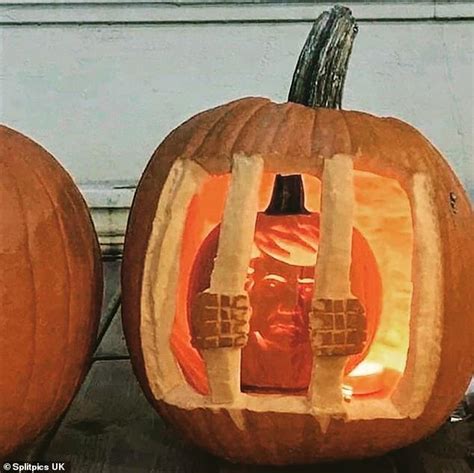 social media users share their trumpkins as they carve their pumpkins