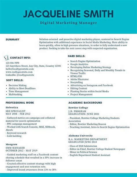marketing resume skills  samples examples format