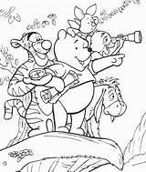 Pooh Coloring Pages Winnie Friends Sheets Disney sketch template