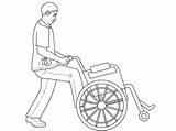Coloring Nurse Nurses Pages Wheelchair sketch template