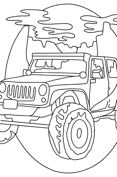 jeep auto ausmalbilder autos fuer erwachsene