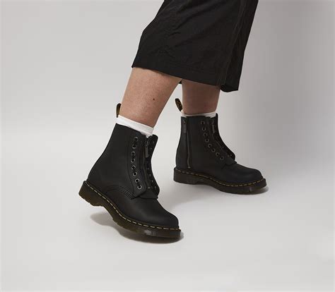 dr martens  pascal front zip boots black ankle boots