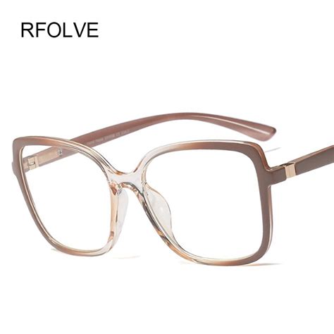 rfolve oversized square glasses frame women brand high quality clear