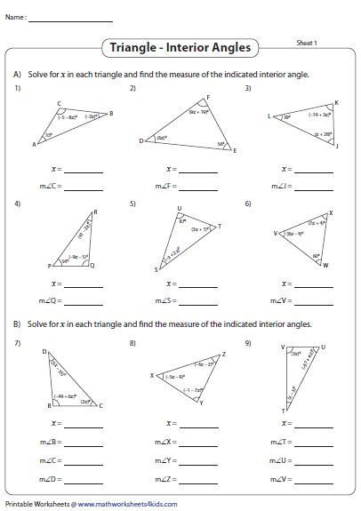 angles   triangle worksheets triangle worksheet angles worksheet